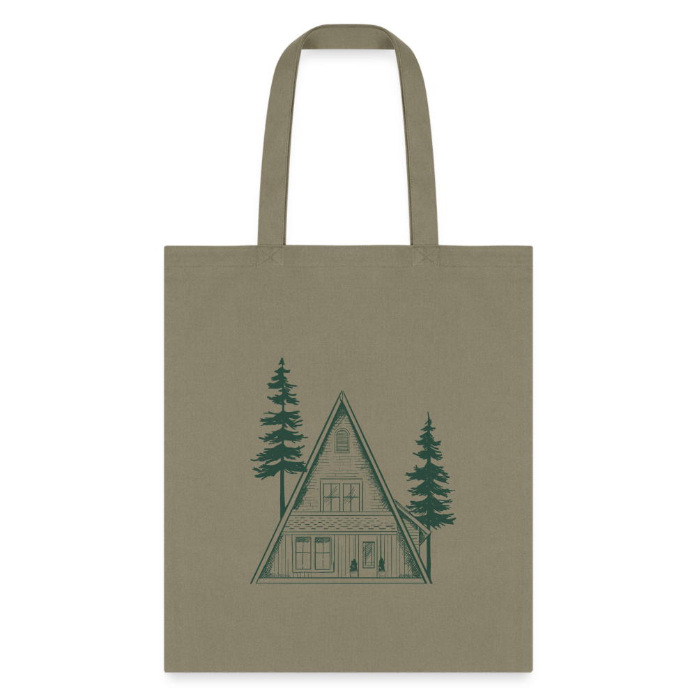 A-Frame Green Tote Bag - khaki