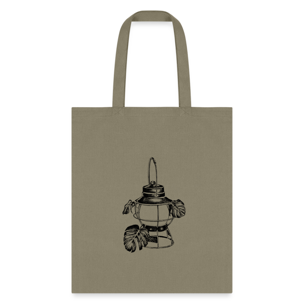 Black Lantern Tote Bag - khaki