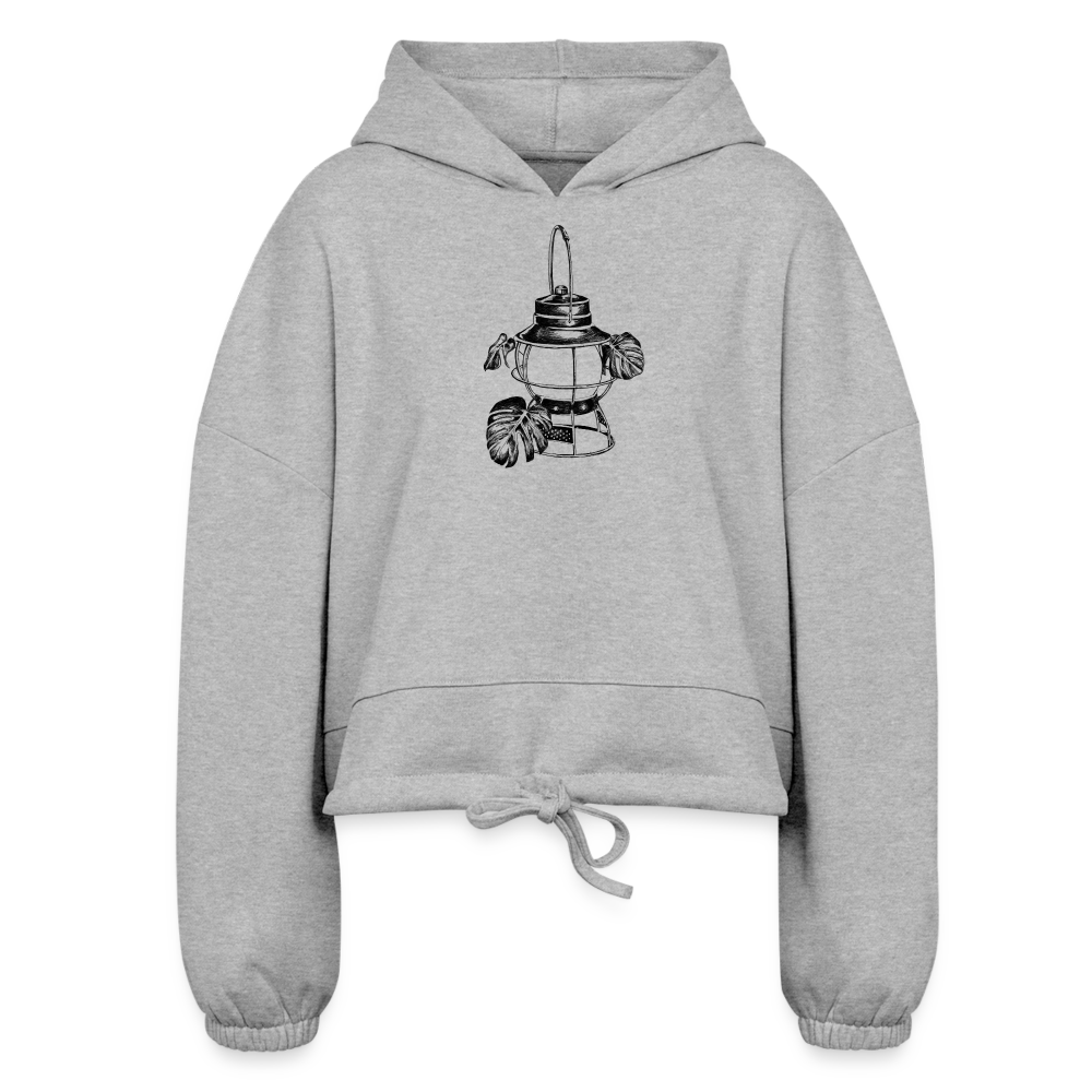 Black Lantern Women’s Cozy AF Cropped Hoodie - heather gray