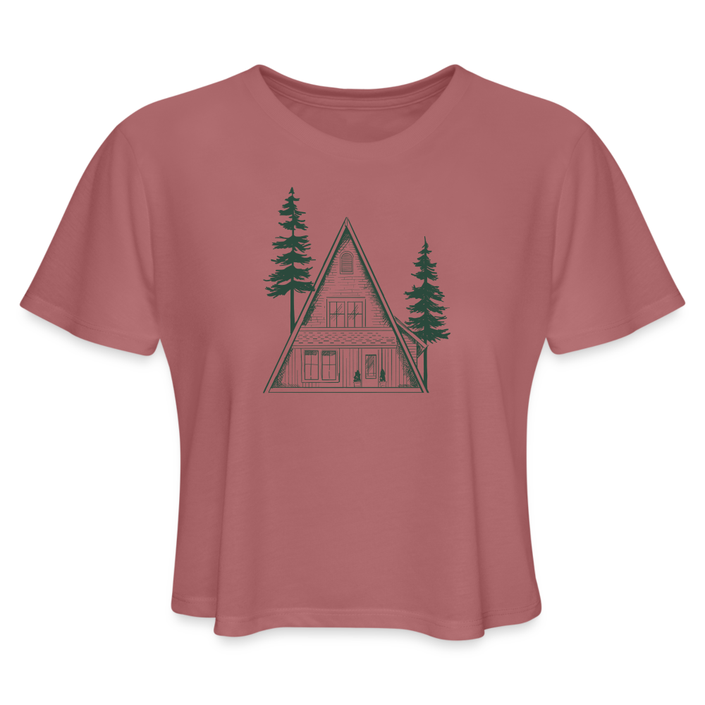 A-Frame Green Women's Cropped T-Shirt - mauve