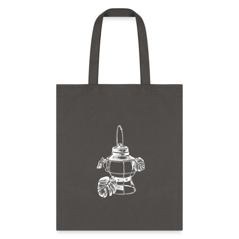 White Lantern Tote Bag - charcoal