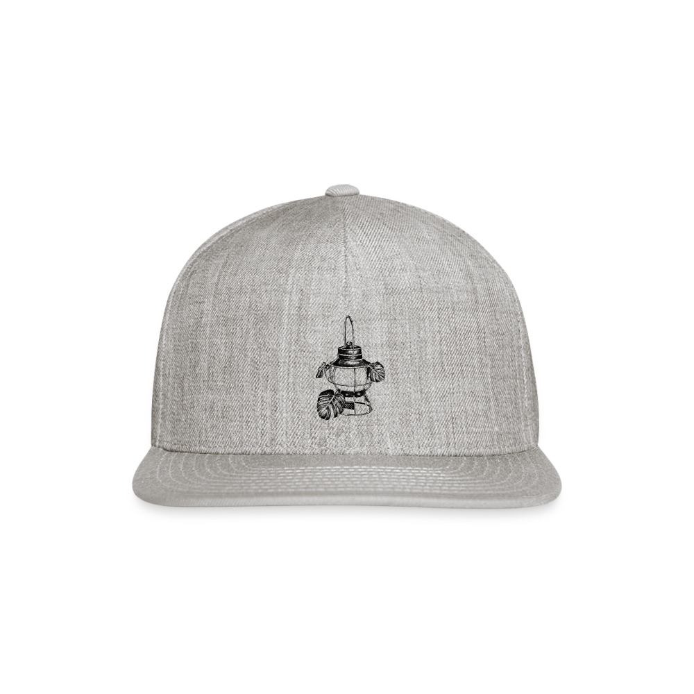 Black Lantern Snapback Baseball Cap - heather gray