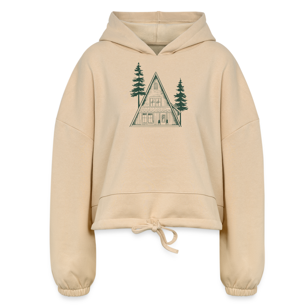 A-Frame Green Women's Cropped Cozy AF Hoodie - nude