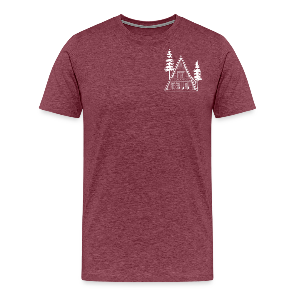 A-Frame White Men's Premium T-Shirt - heather burgundy