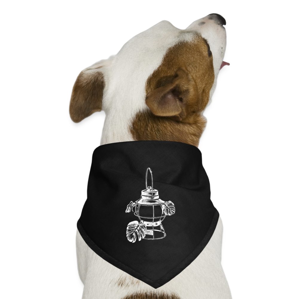 White Lantern Dog Bandana - black