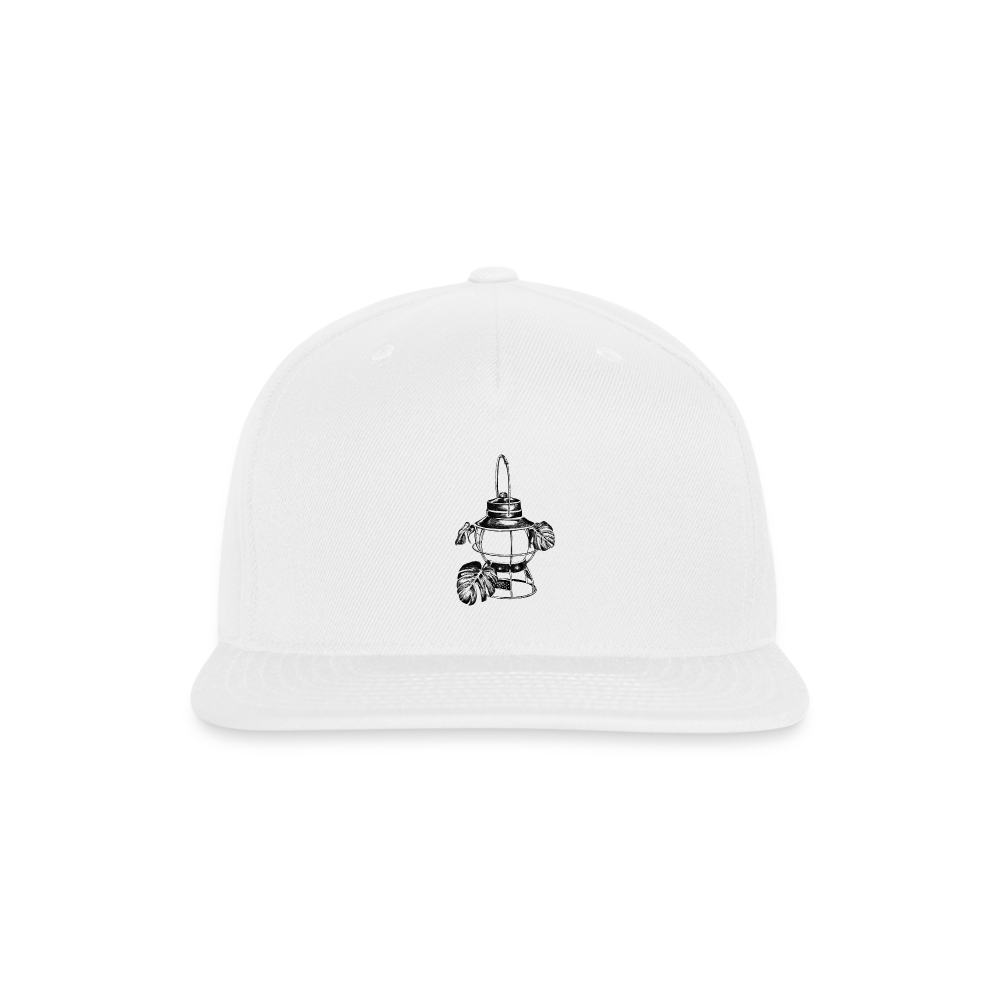 Black Lantern Snapback Baseball Cap - white