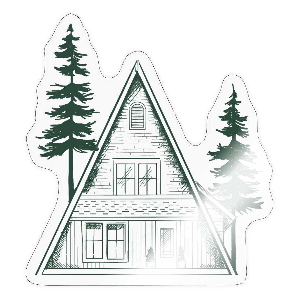 A-Frame Green PNW Sticker - transparent glossy