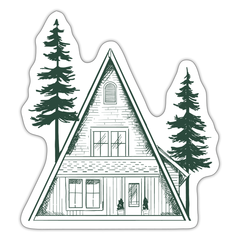 A-Frame Green PNW Sticker - white matte