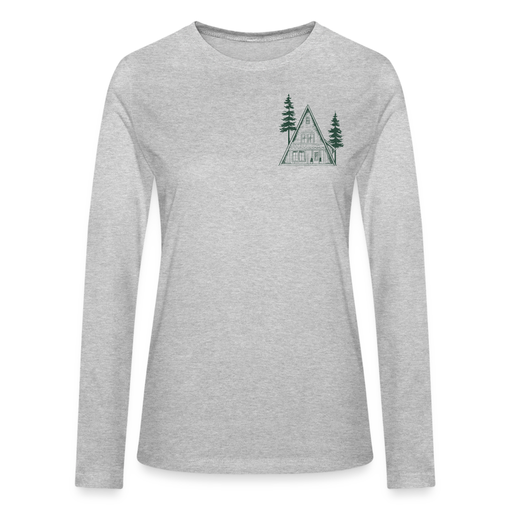 A-Frame Green Women's Long Sleeve - heather gray