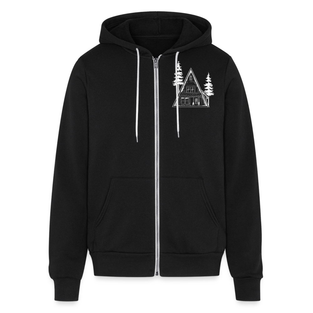 A-Frame White Unisex Full Zip Hoodie - black