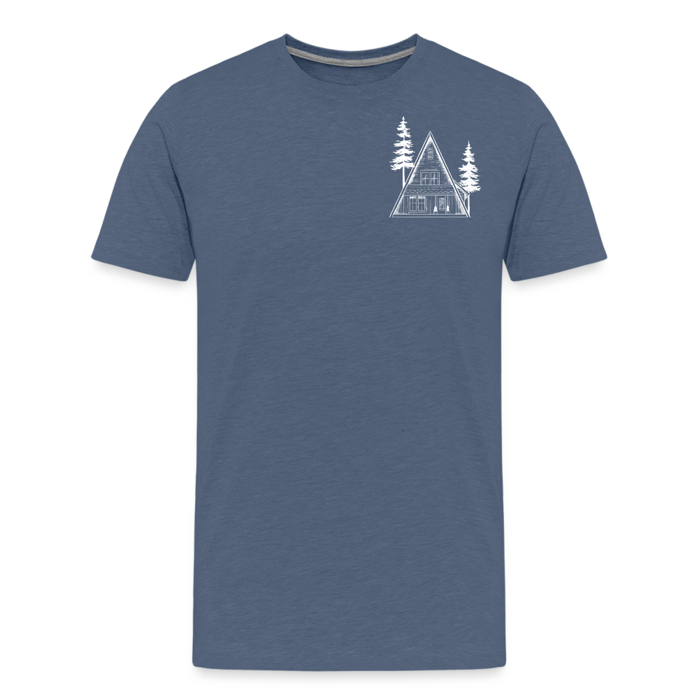 A-Frame White Men's Premium T-Shirt - heather blue