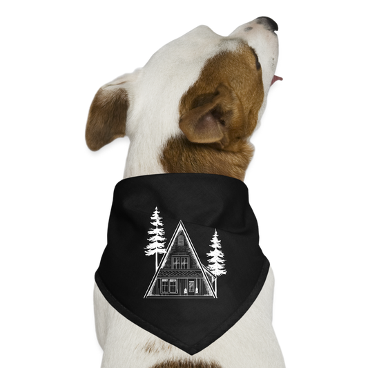 A-Frame White Dog Bandana - black