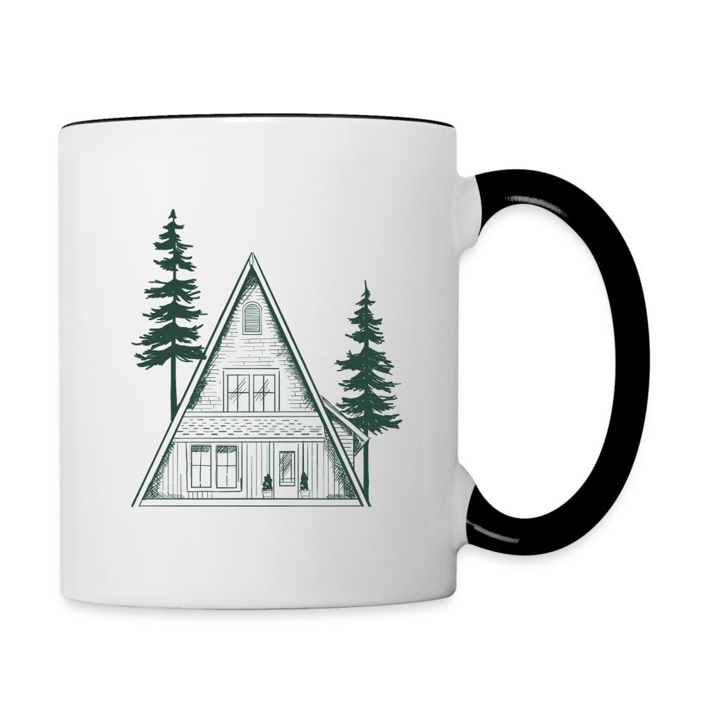 A-Frame Green 11 oz Contrast Coffee Mug - white/black