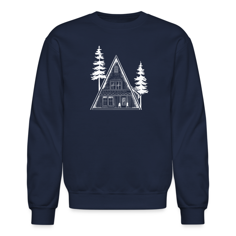 A-Frame White Unisex Crewneck Sweatshirt - navy