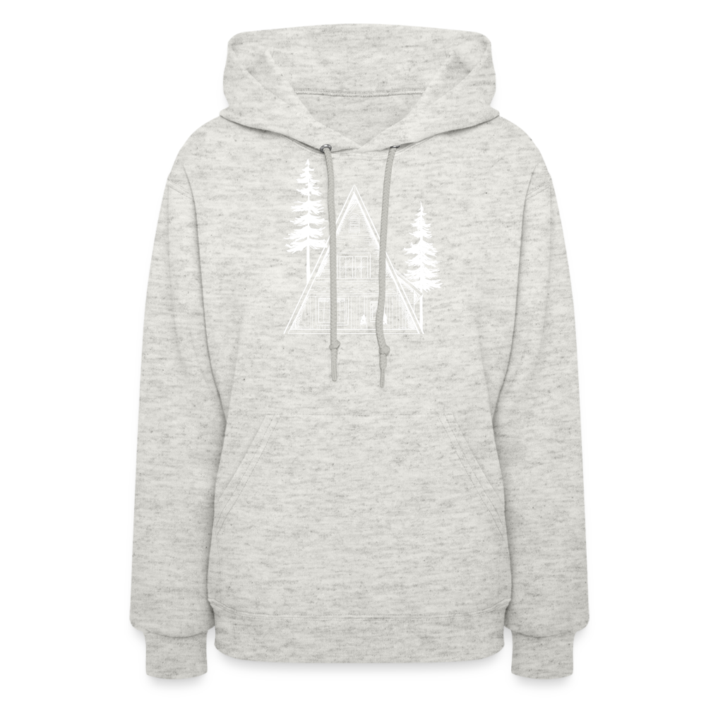 A-Frame White Women's Hoodie - heather oatmeal