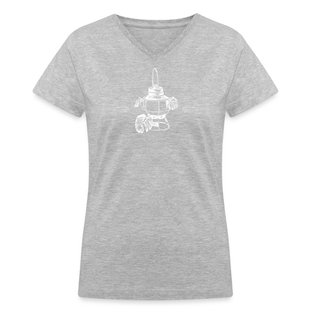 White Lantern Women's V-Neck T-Shirt - gray