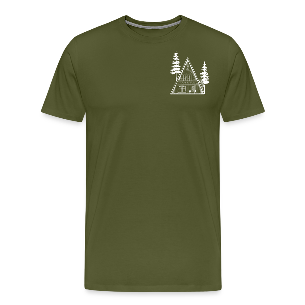 A-Frame White Men's Premium T-Shirt - olive green