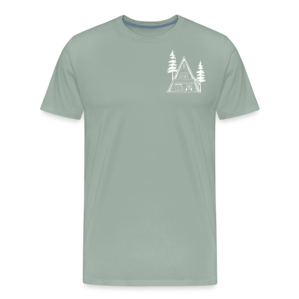 A-Frame White Men's Premium T-Shirt - steel green