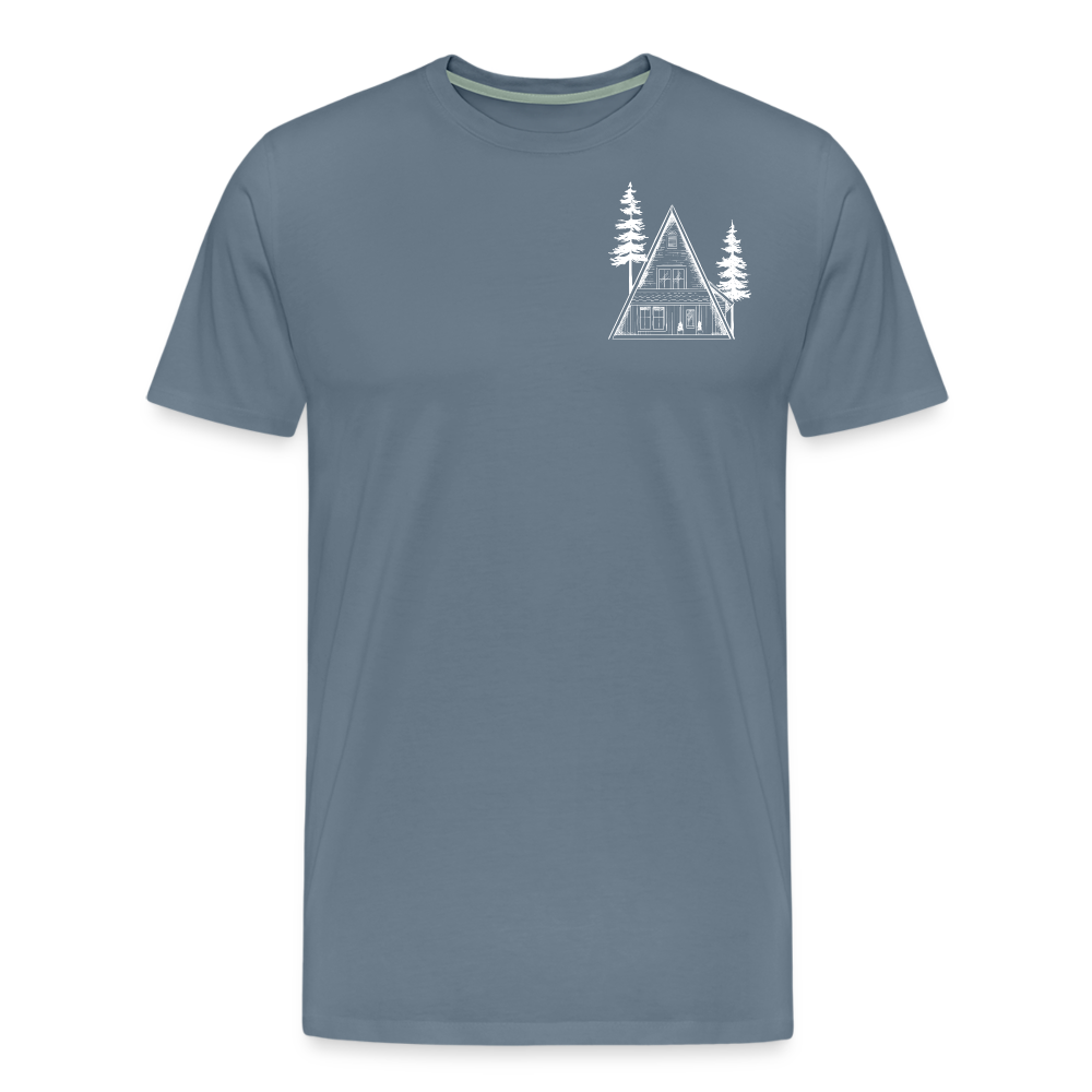 A-Frame White Men's Premium T-Shirt - steel blue