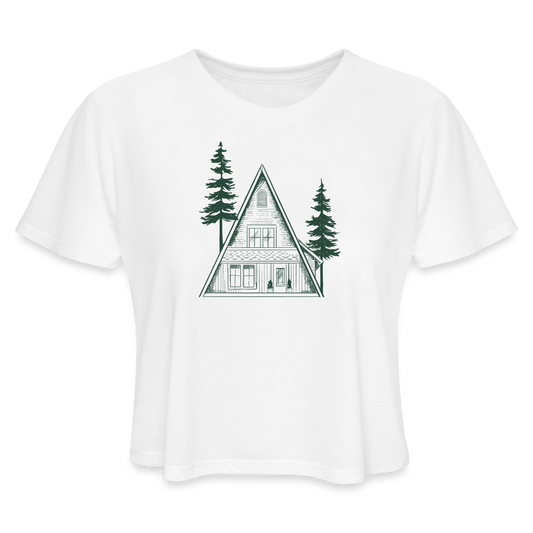 A-Frame Green Women's Cropped T-Shirt - white