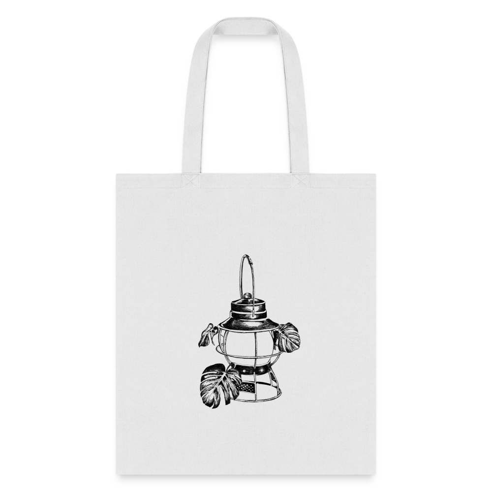 Black Lantern Tote Bag - white