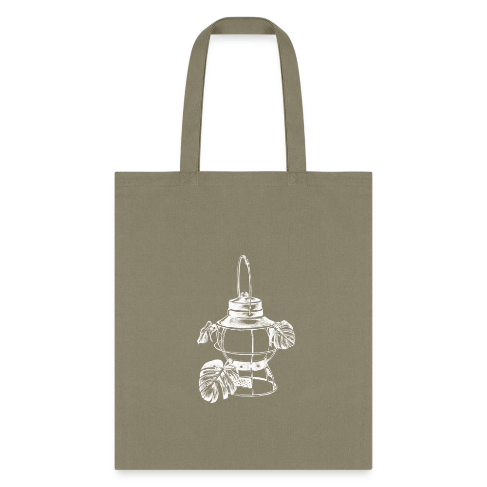 White Lantern Tote Bag - khaki