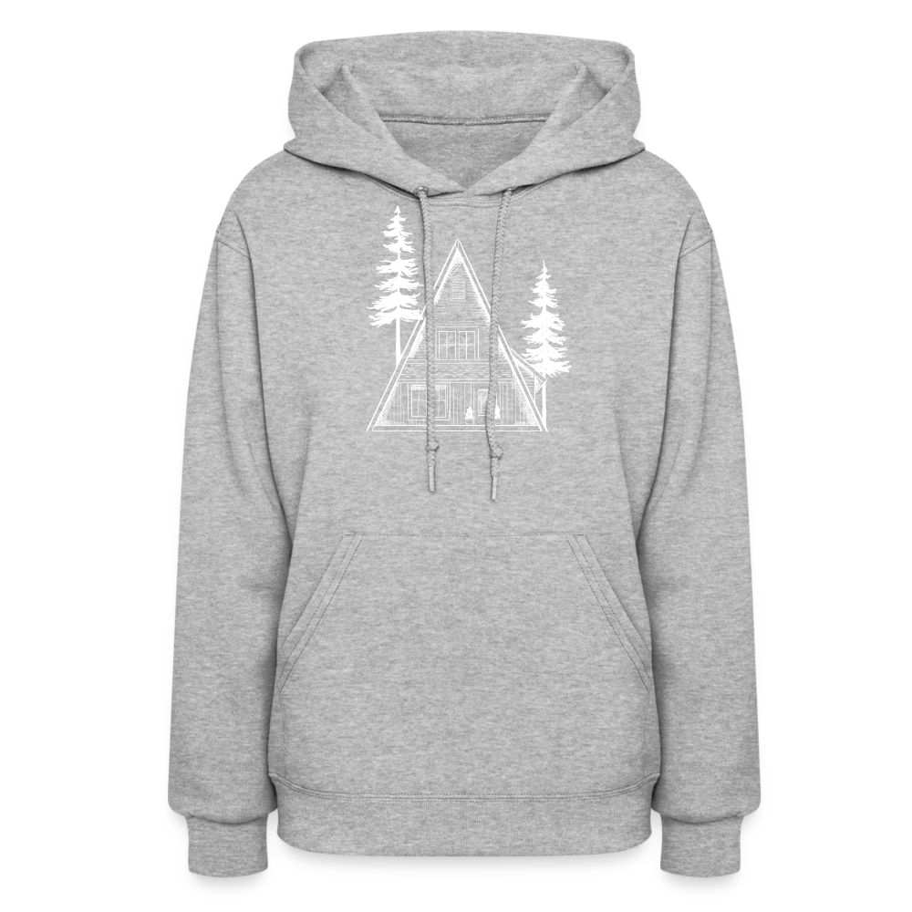 A-Frame White Women's Hoodie - heather gray