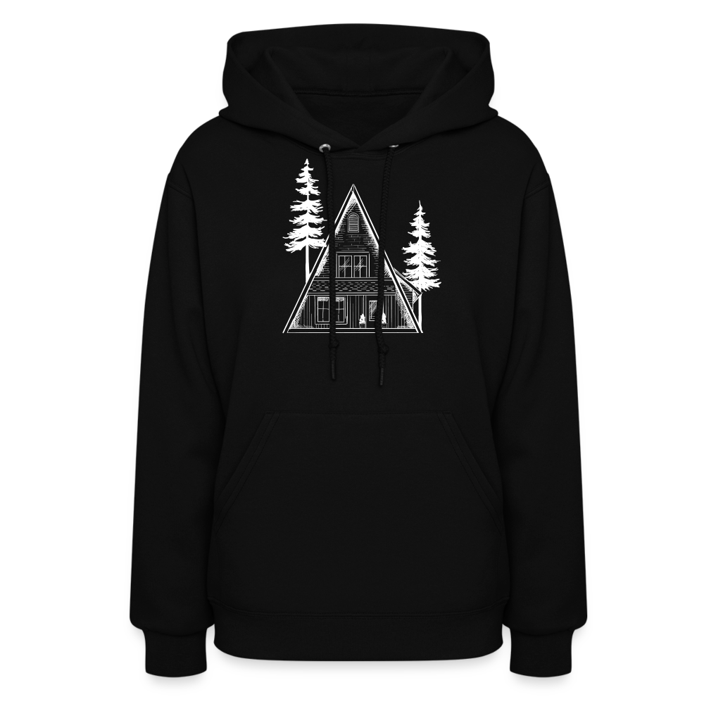 A-Frame White Women's Hoodie - black