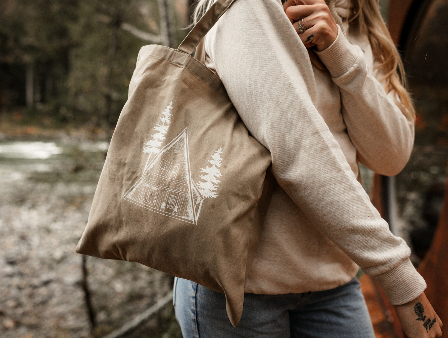 A-Frame White Tote Bag