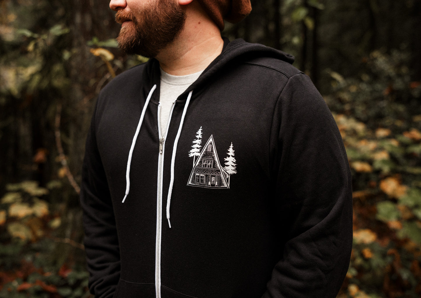 A-Frame White Unisex Full Zip Hoodie